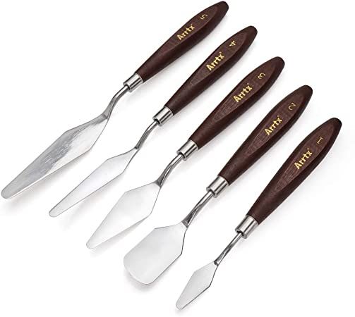 5 Pieces Painting Knives Stainless Steel Spatula Palette Knife Oil Painting Accessories Color Mix... | Amazon (US)
