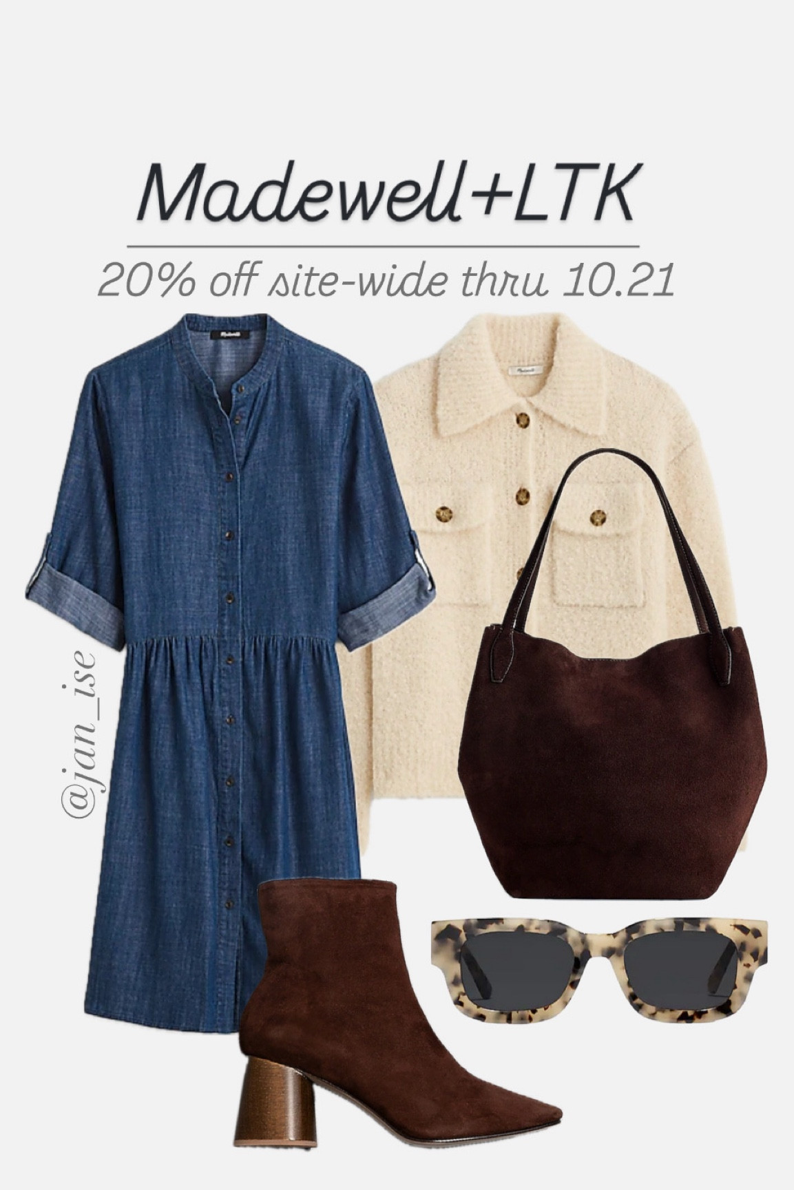 How cute is this Fall outfit? The denim dress is everything! All the items in this OOTD are from Madewell & they’re currently 20% OFF site-wide!🩷🩷

#LTKSaleAlert #LTKStyleTip #LTKxMadewell