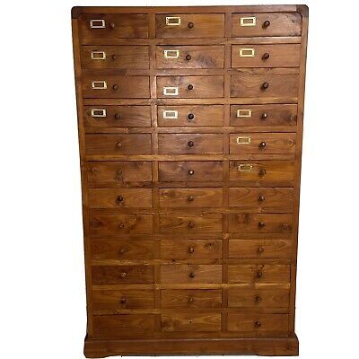 Antique Teakwood Apothecary Cabinet | eBay US