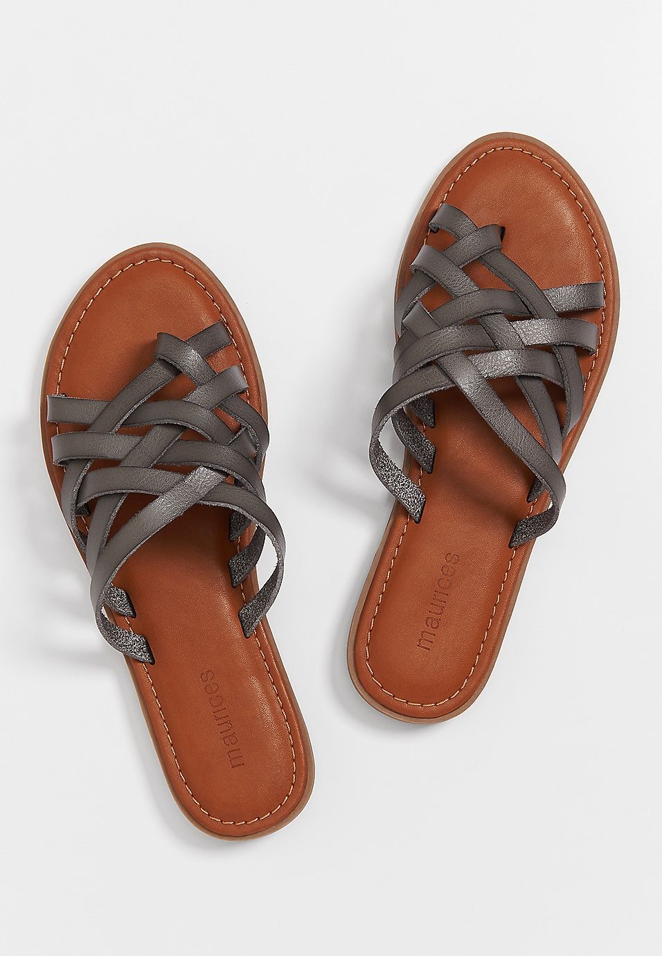 Lexie Gray Strappy Flat Sandal | Maurices