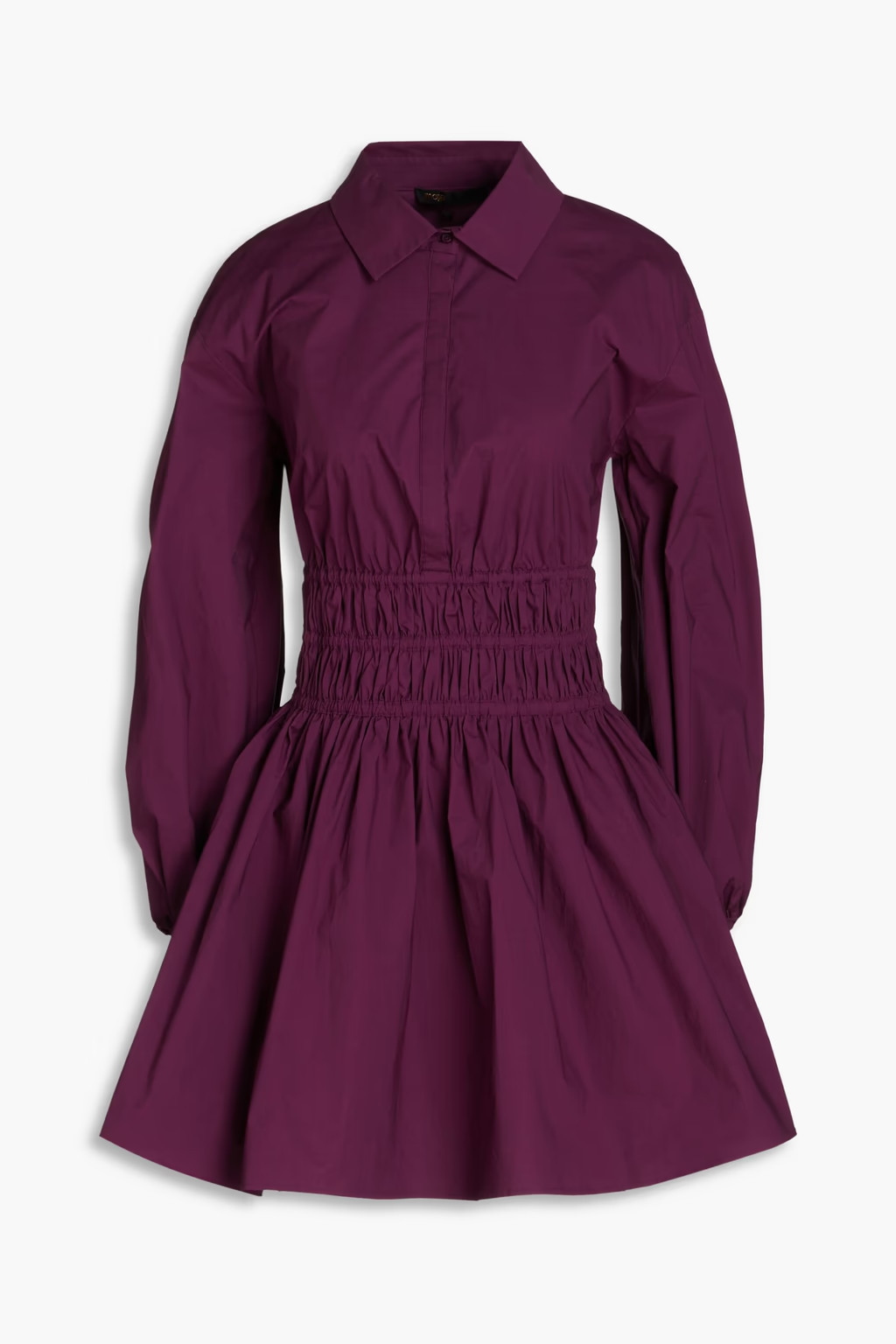 Shirred stretch-cotton poplin mini shirt dress | The Outnet (US and CA)