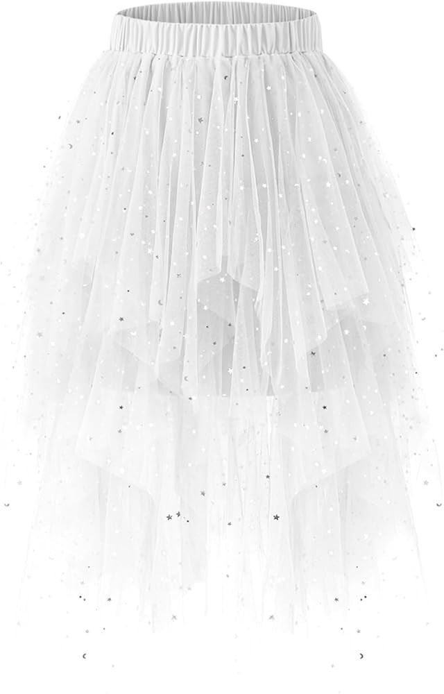 Bridesmay Tulle Skirts for Women Fairy A-Line Fluffy Mesh Layered Midi Long Tutu Skirt Halloween ... | Amazon (US)