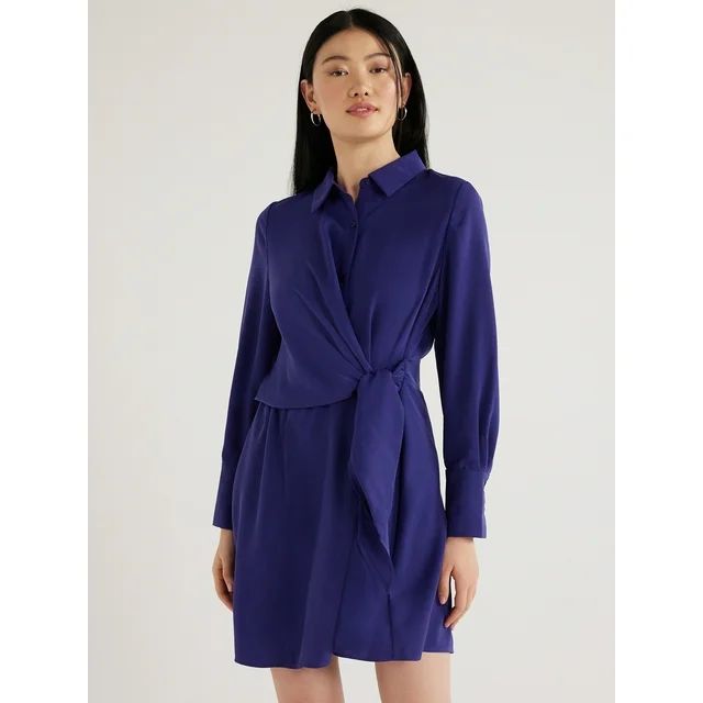 Scoop Women’s Mini Dress with Side Tie, Sizes XS-XXL | Walmart (US)