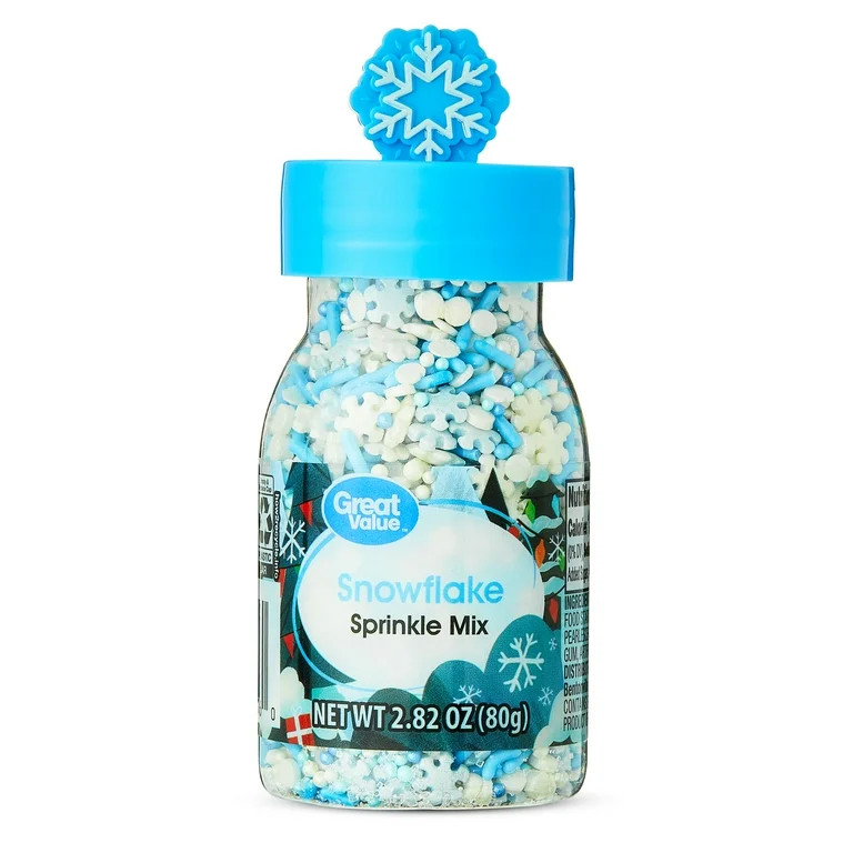 Great Value Blue and White Snowflake Dessert Sprinkles, 2.82 oz | Walmart (US)