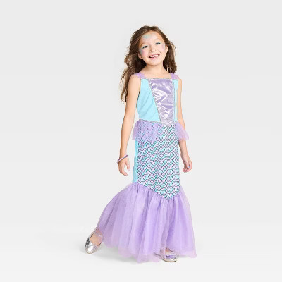 Magical Mermaid Kids' Costume - Hyde and EEK! Boutique™ Aqua Blue L: Halloween | Target