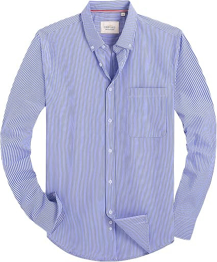 Alimens & Gentle Mens Solid Oxford Shirt Long Sleeve Dress Shirt Work Casual Button Down Shirts w... | Amazon (US)