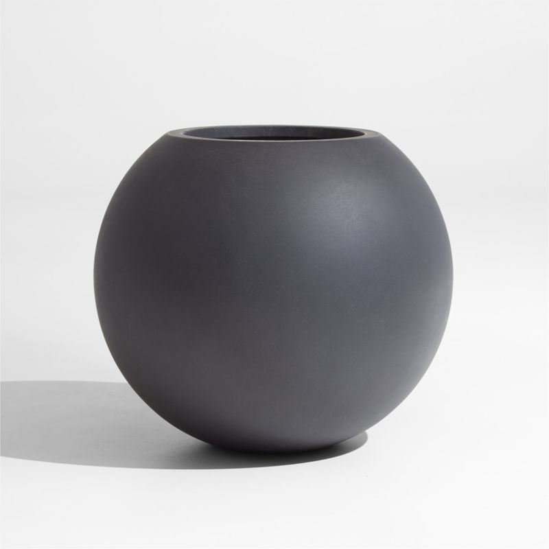 Sphere Small Dark Grey Indoor/Outdoor Planter Pot + Reviews | Crate & Barrel | Crate & Barrel