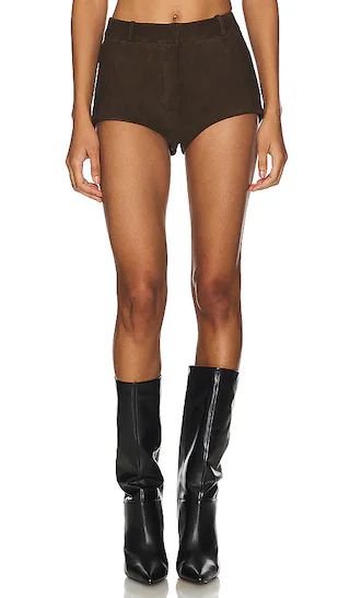 Annaise Suede Short in Chocolate | Revolve Clothing (Global)