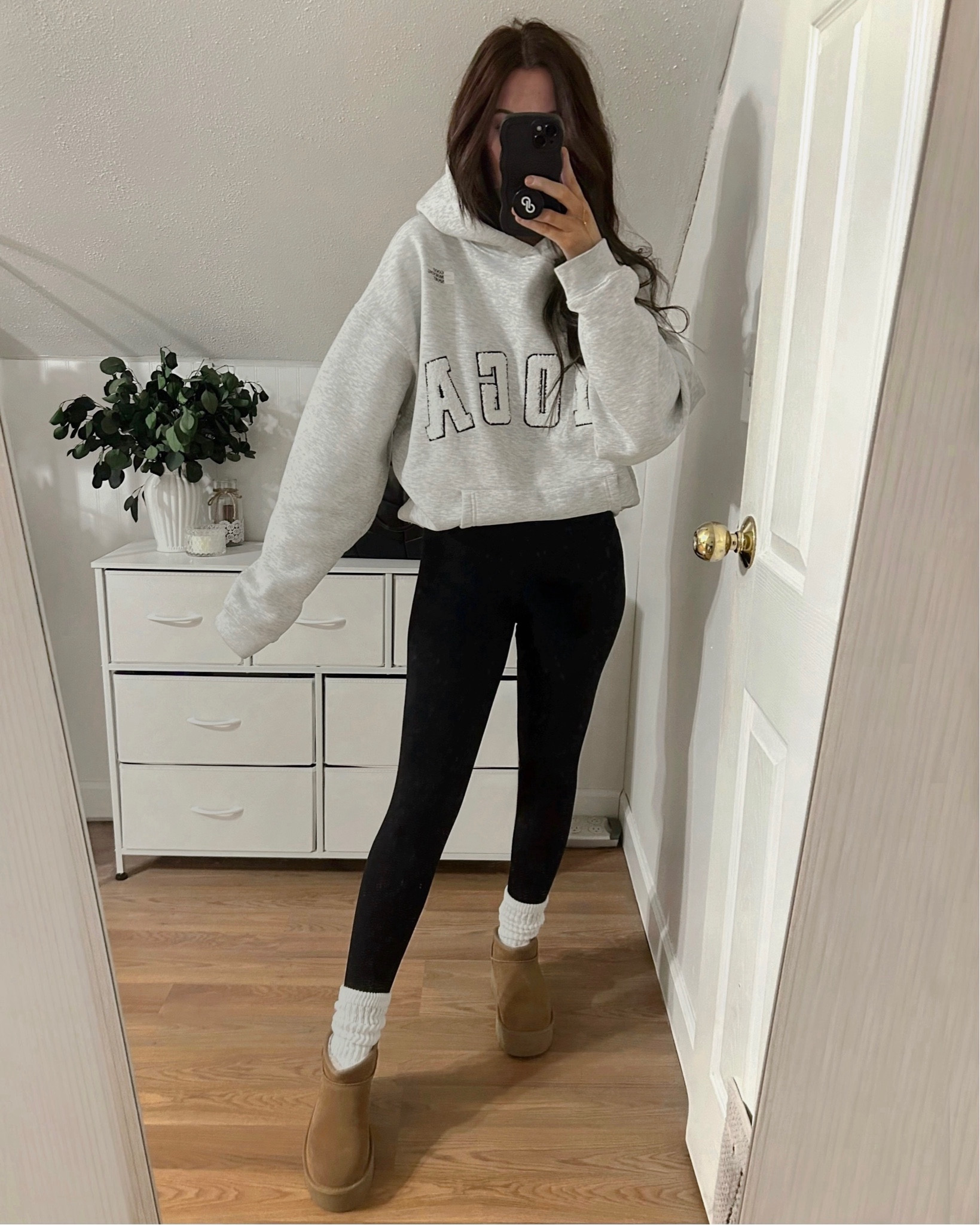 comfy casual ft. ultra mini @ugg platforms in chestnut / @amazon black leggings (size s) / @hue scrunchy white socks / @sistersandseekers oversized yoga hoodie

platform uggs, loungewear, cozy outfits, athleisure, airport outfits, winter outfits, cozy outfits, hollyfrocks

#LTKtravel #LTKstyletip #LTKshoecrush