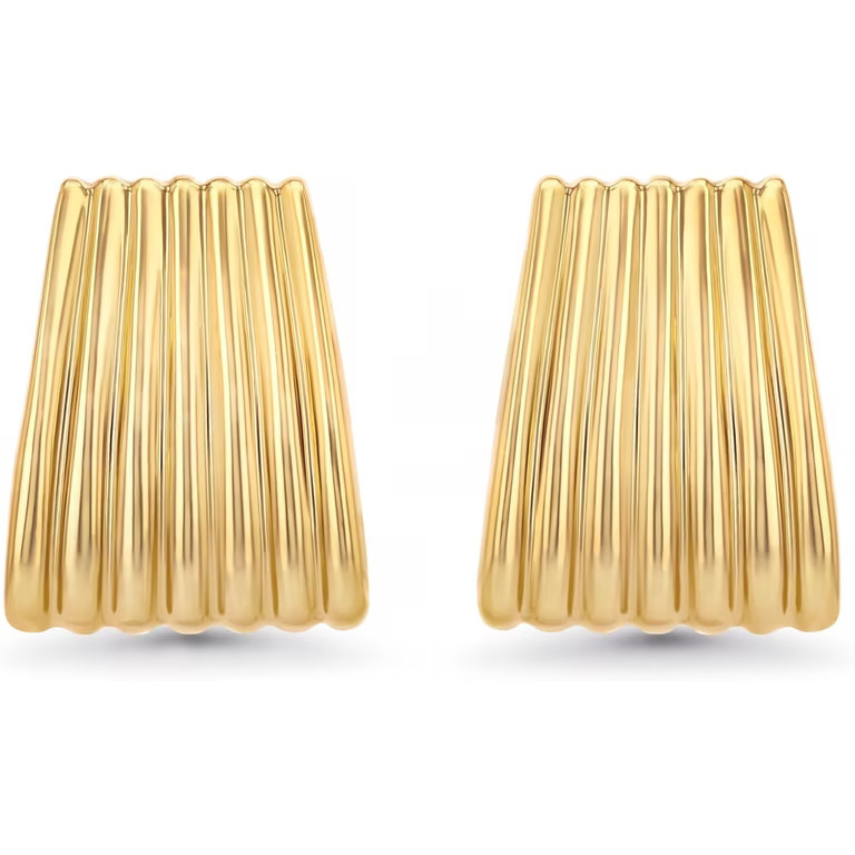 PRIYAL Gold Chunky Statement Earrings for Women by SNGIA, Small Handmade Trendy Stud Ribbed Jewel... | Walmart (US)