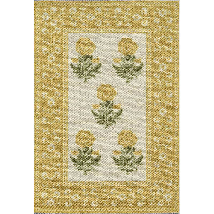 Floral Border Wool Blend Rug - Pink, 5' x 8', Size 5Ftx8Ft | The Company Store | The Company Store