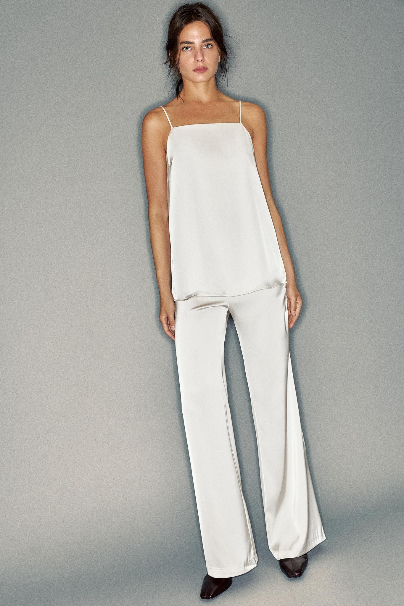 Satin straight-leg trousers | Pull&Bear United Kingdom | PULL and BEAR UK