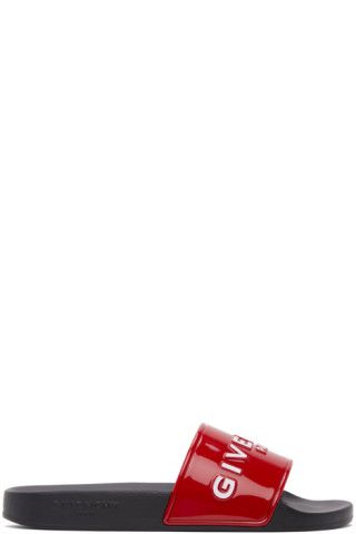 Red Logo Flat Sandals | SSENSE