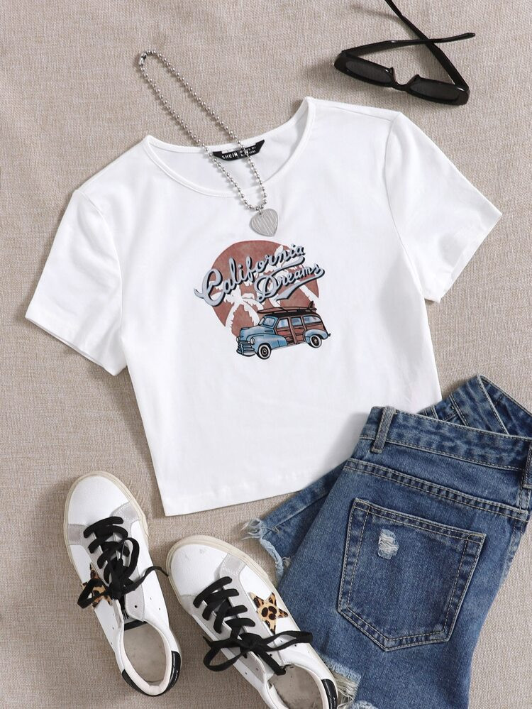 SHEIN Letter Graphic Top | SHEIN