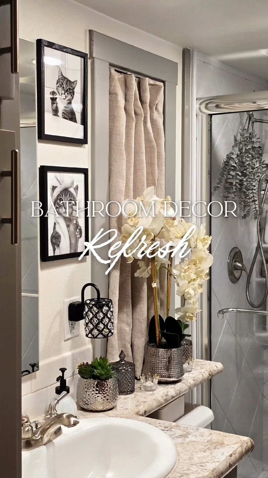 Bathroom refresh, but make it cozy. 🤍After 3+ years in my tiny home, it was time to give this space a fresh look. I'm sharing all of the bathroom decor, storage finds, and home essentials I used to create this simple, cozy update.#BathroomRefresh #BathroomDecor #SmallBathroom #TinyHome #HomeDecor #CozyHome #NeutralDecor #BathroomOrganization

#LTKHome