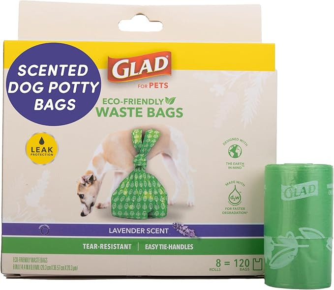 Glad for Pets Dog Waste Bags, Lavender Scent - Leak Proof and Strong Disposable Dog Poop Bags for... | Amazon (US)
