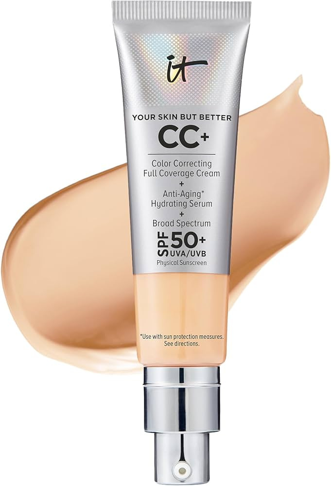 IT Cosmetics CC+ Cream - Full-Coverage Foundation With SPF 50, Color Corrector & Anti-Aging Serum... | Amazon (US)