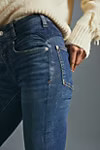 Pilcro High-Rise Faux Suede-Trimmed Skinny Jeans | Anthropologie (US)