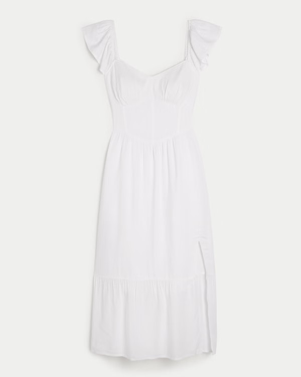 Lace-Up Back Midi Dress | Hollister (US)