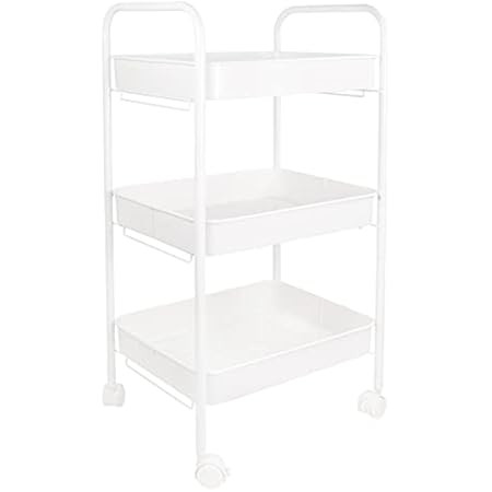Pipishell 3-Tier Metal Rolling Utility Cart, Heavy-Duty Storage Cart with 2 Lockable Wheels, Multifu | Amazon (US)