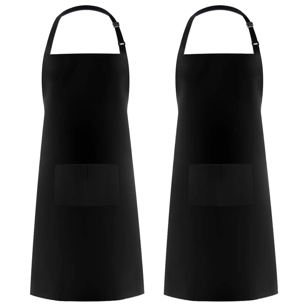 Syntus 2 Pack 100% Cotton Adjustable Bib Apron with 2 Pockets Cooking Kitchen Aprons for Women Me... | Amazon (US)