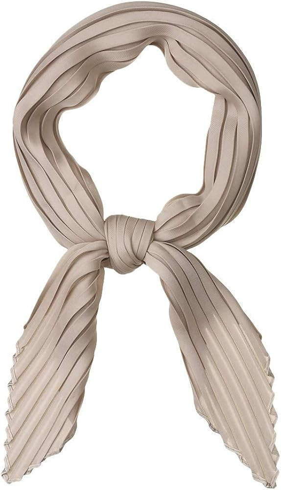 Allegra K Women Pleated Rhombus Head Scarf Wraps Scarves Neckerchief Bandana Solid Color | Amazon (US)