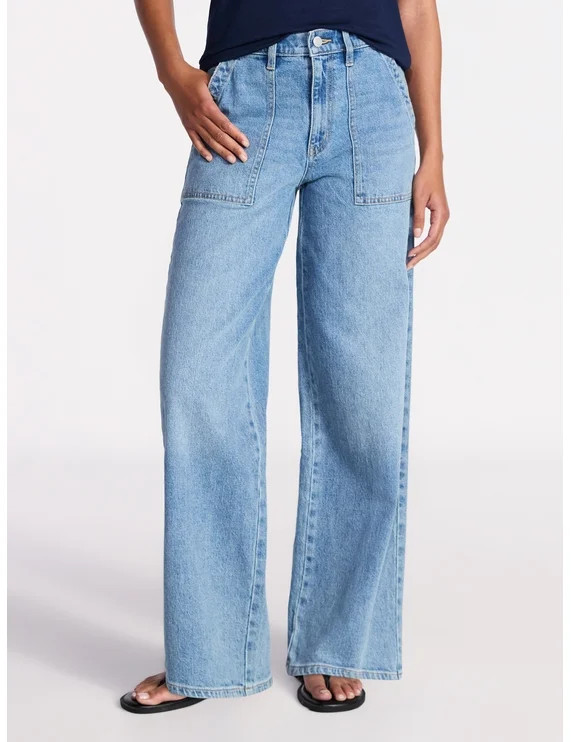 Time and Tru Women's Wide Leg Utility Trousers, 31" Inseam, Sizes 0-20 | Walmart (US)