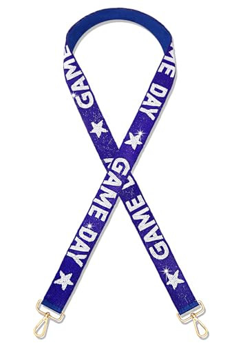 Beaded Game Day Purse Strap Replacement White Blue Football Purse Strap Crossbody Bag Straps Game Day Outfits Accessories (Blue White) | Amazon (US)