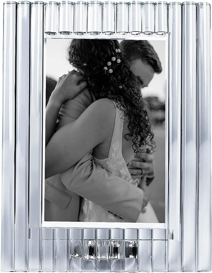 kitCom Crystal 5x7 Frame, Luxury Diamond Crystal Craft, Crystal Standing Photo Frame (Frame Size ... | Amazon (US)
