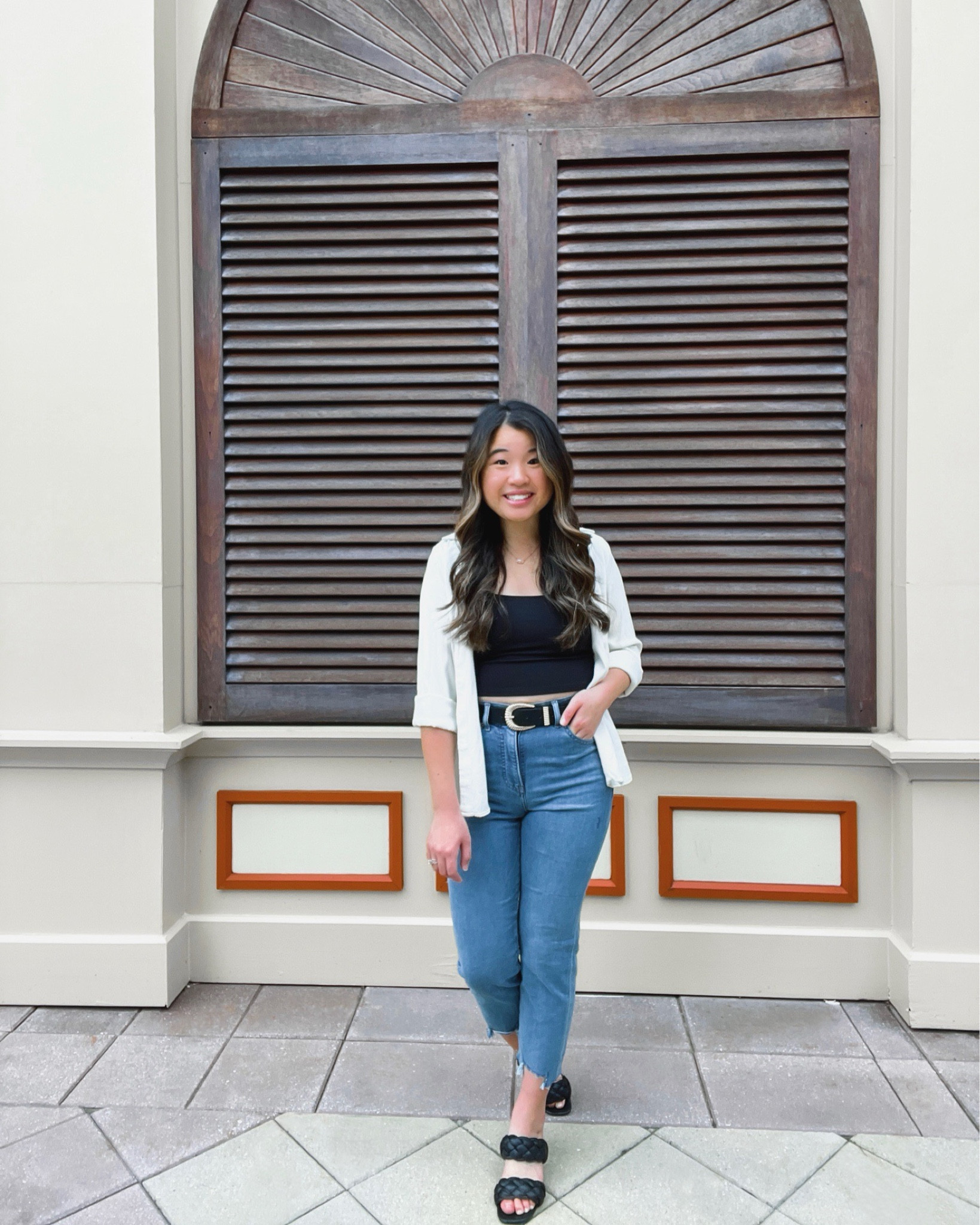 White button-down from Short Story (size XS), crop top from Express (size small, I recommend going up one size if in between sizes), jeans from Express (size 2P, I recommend going up one size), belt (size small) and heels from Express (size 7, I recommend going up half a size)

#LTKU #LTKSeasonal #LTKunder100