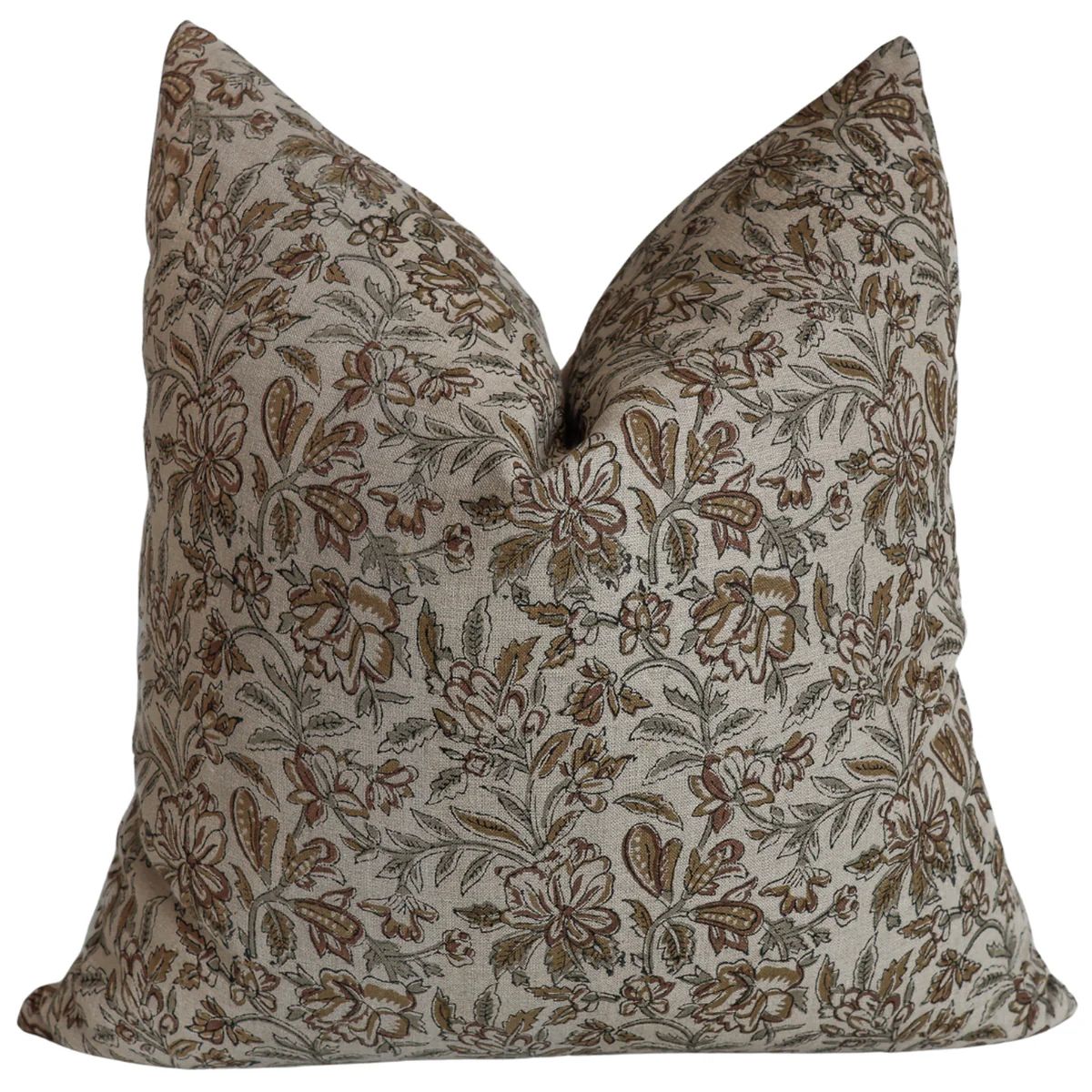 Fall Bloom Block Print Pillow Cover | Hackner Home (US)