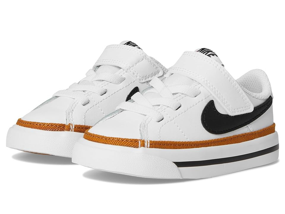 Nike Kids Court Legacy (Infant/Toddler) Kid's Shoes White/Black/Desert Ochre/Gum Light Brown : 9 Toddler M, Synthetic | Zappos