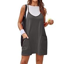 Women's Athletic Dress 2 Pieces Summer Wide Mini Dress with Built in Cami & Shorts Casual Tennis ... | Amazon (US)