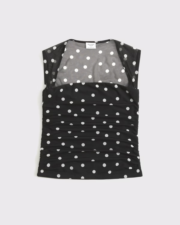 Women's The A&F Ava Mesh Top | Women's Tops | Abercrombie.com | Abercrombie & Fitch (US)
