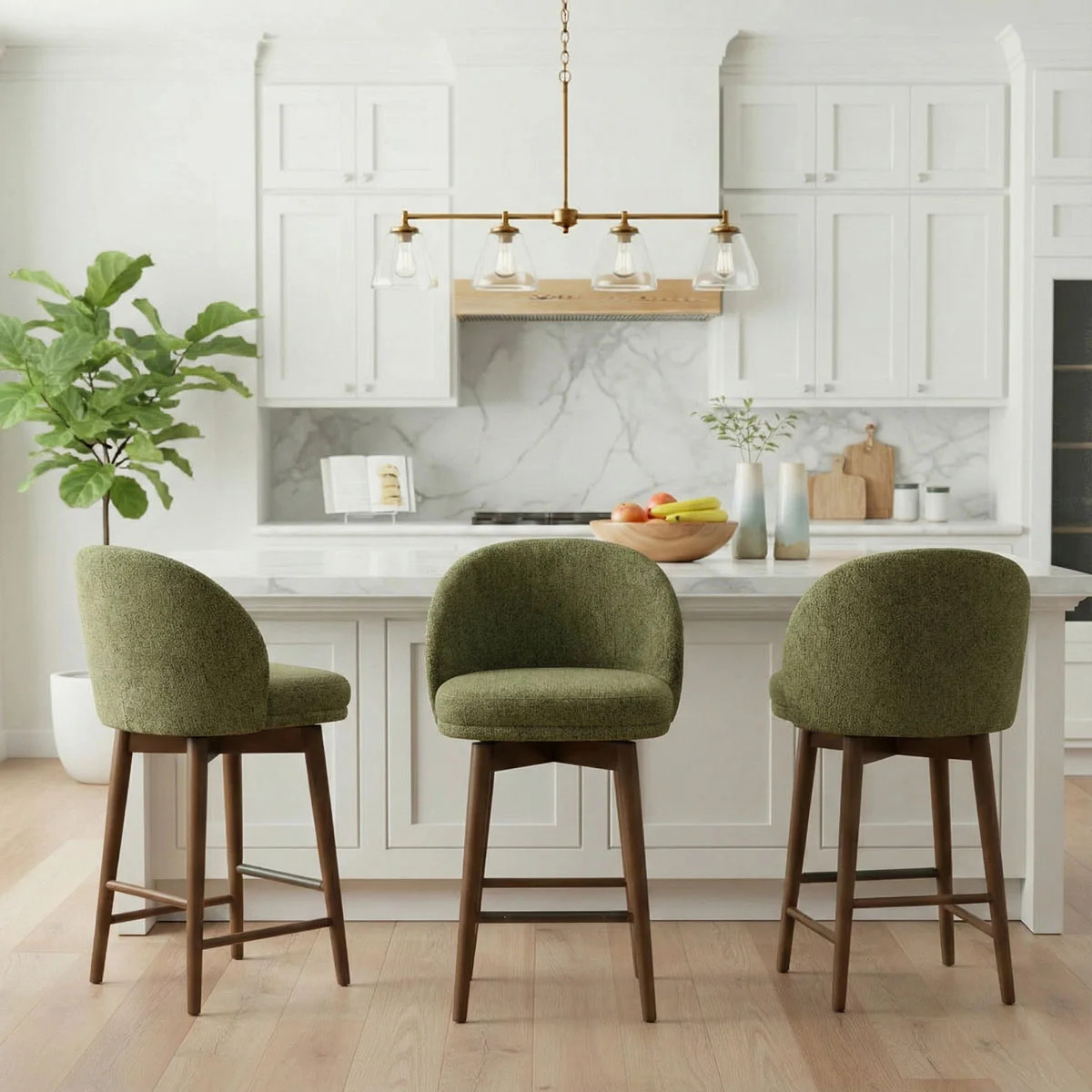 Swivel Upholstered Counter Stool (Set of 3) | Wayfair North America