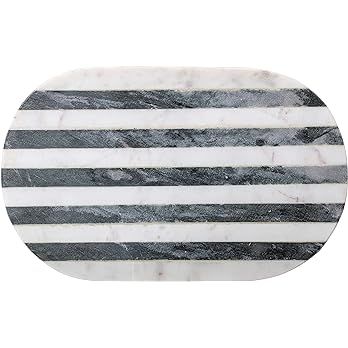 Bloomingville Black & White Striped Marble Cutting Board 15 Inch x 9 Inch | Amazon (US)