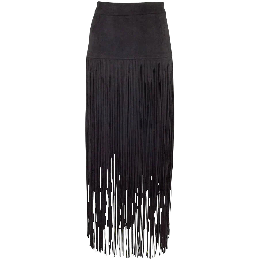 Adore Faux Suede Long Fringe Western Skirt | Pinto Ranch | Pinto Ranch