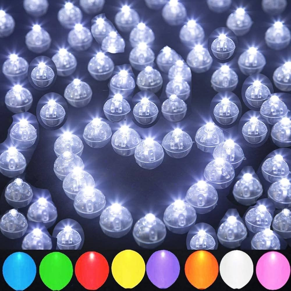 JJGoo 100Pcs LED Balloon Lights, Flash Waterproof Round Balls Light up for Balloon Paper Lantern ... | Amazon (US)