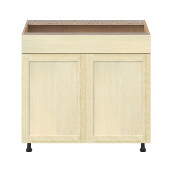 Project Source Omaha Unfinished 36-in W x 34.5-in H x 24.5-in D Unfinished Poplar Sink Base Ready... | Lowe's