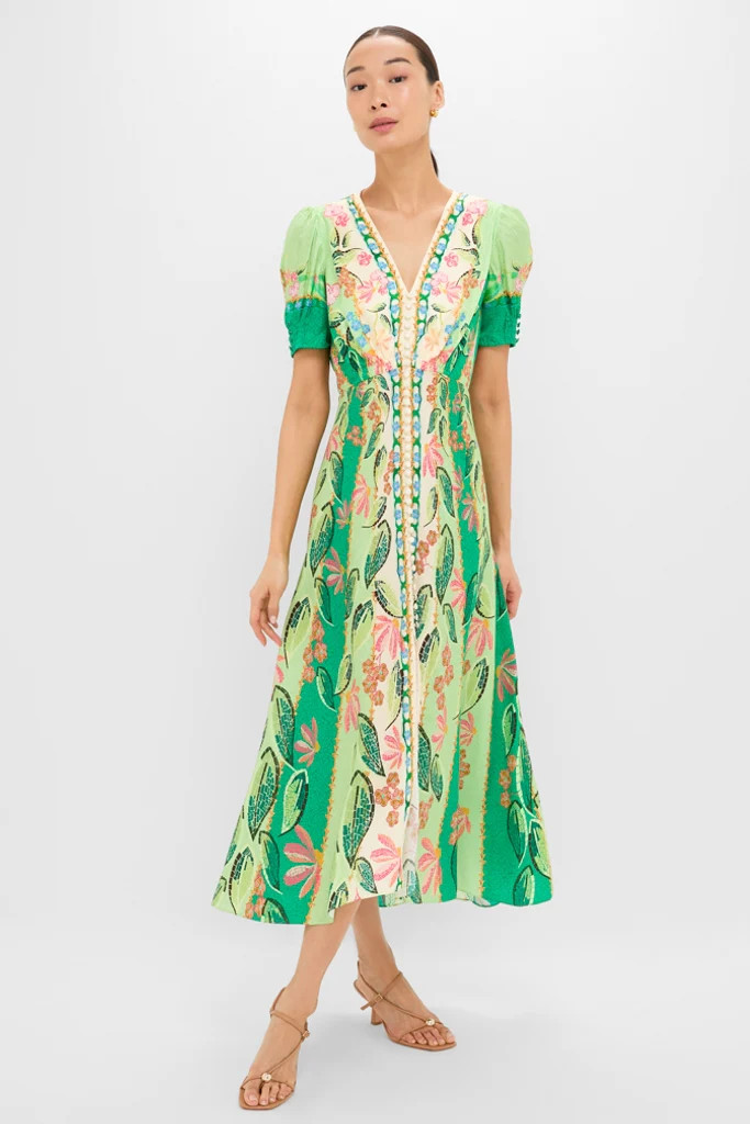 Terrazzo Jade Lea Long Midi Dress | Tuckernuck (US)