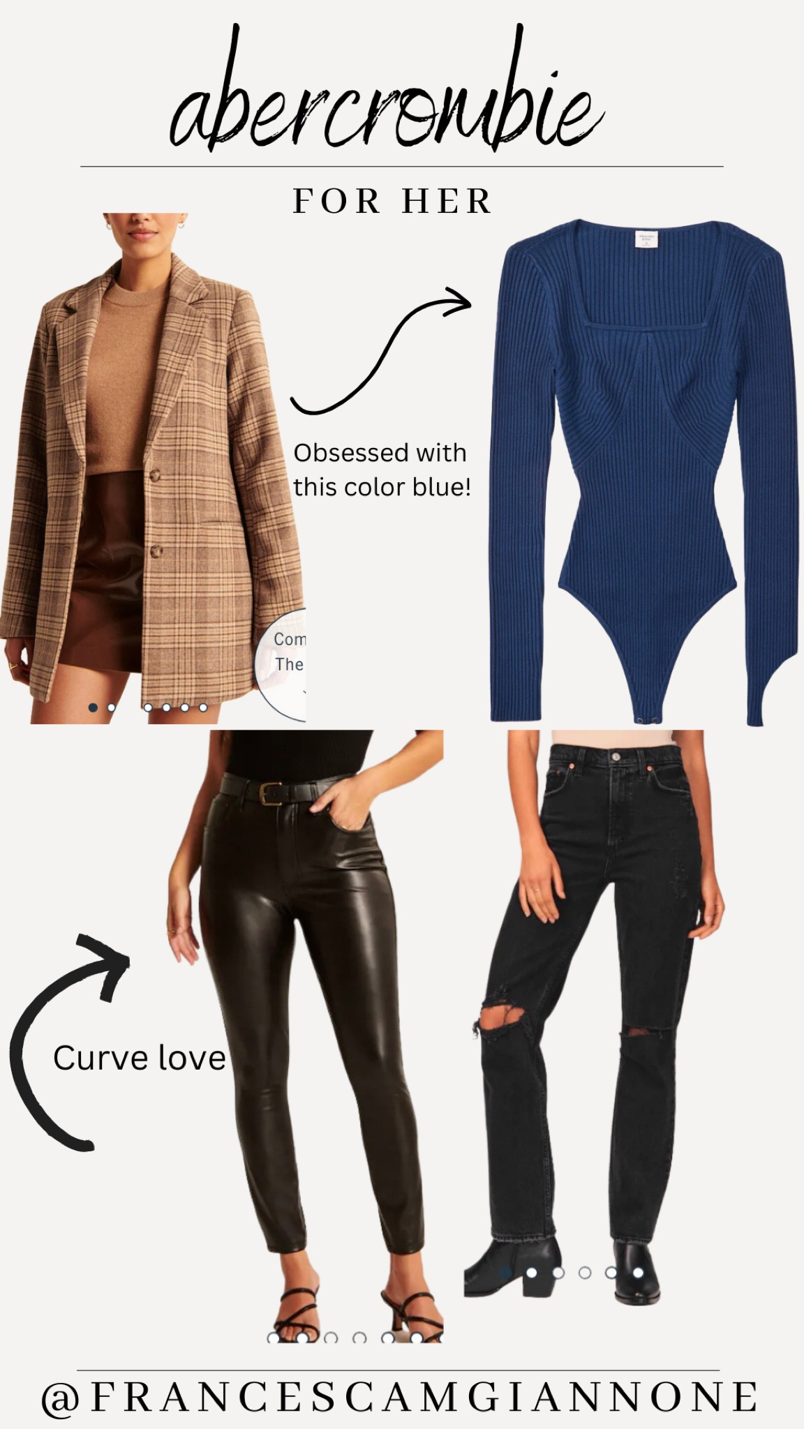 Abercrombie currently 30% off! Love any of their curve love line! Also obsessed with this blue body suit 

#abercrombie #giftsforher #giftforwoman #sale #christmasgift #curvelove 

#LTKsalealert #LTKHoliday #LTKGiftGuide