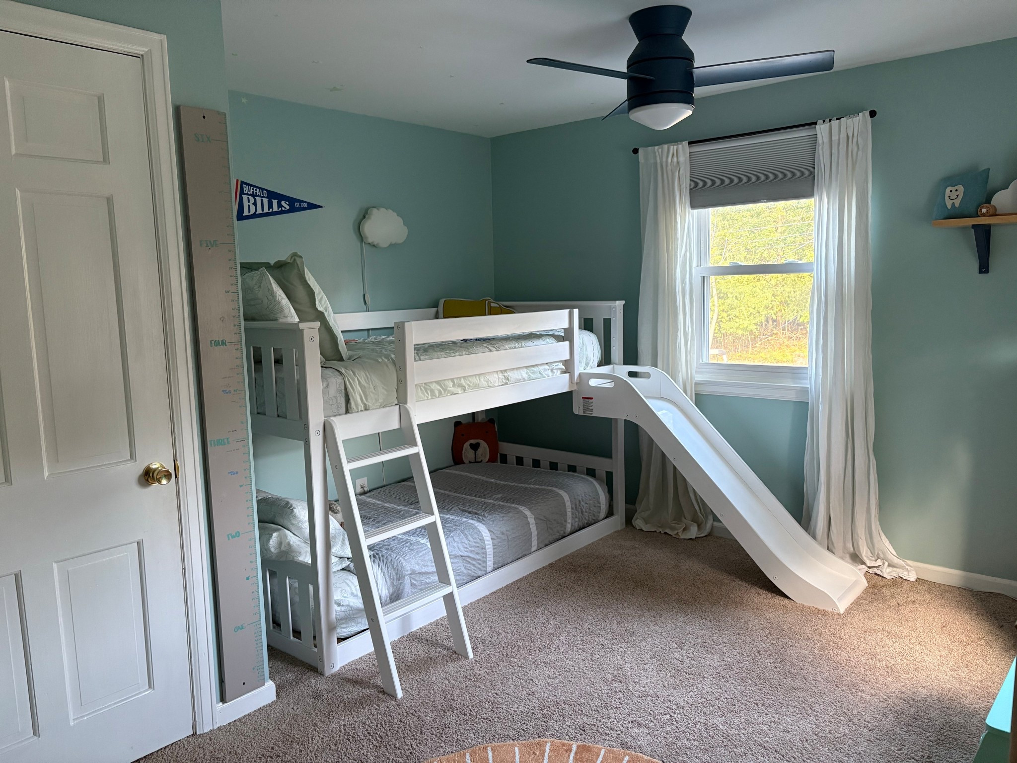 When we had our third baby, the boys ended up sharing a room. We had a smaller space, so we needed something compact and affordable, but also thought that bunk beds (with a slide!) would be the most fun option for our 7 and almost 4 year old brothers. Due to space issues, we opted for twin over twin mattresses, but I’ve linked some really good twin over full mattress options as well. They absolutely loved it and the twin on twin configuration fit perfectly in the cutout in their room. They loved every minute of it! 

#LTKKids #LTKHome #LTKFamily