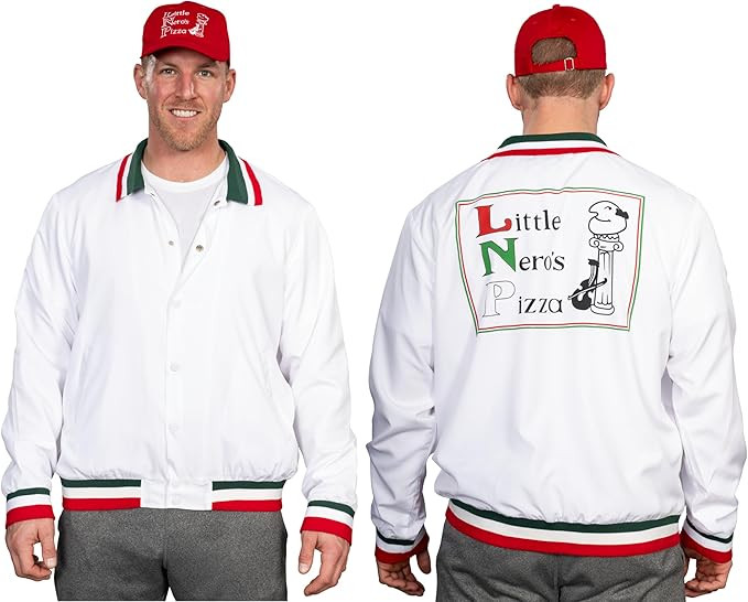 Little Nero’s Pizza Delivery Driver Christmas Movie White Jacket and Red Hat Complete Cosplay H... | Amazon (US)