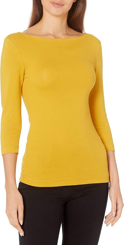 Amazon Essentials Women's Slim-Fit 3/4 Sleeve Boat Neck T-Shirt | Amazon (US)