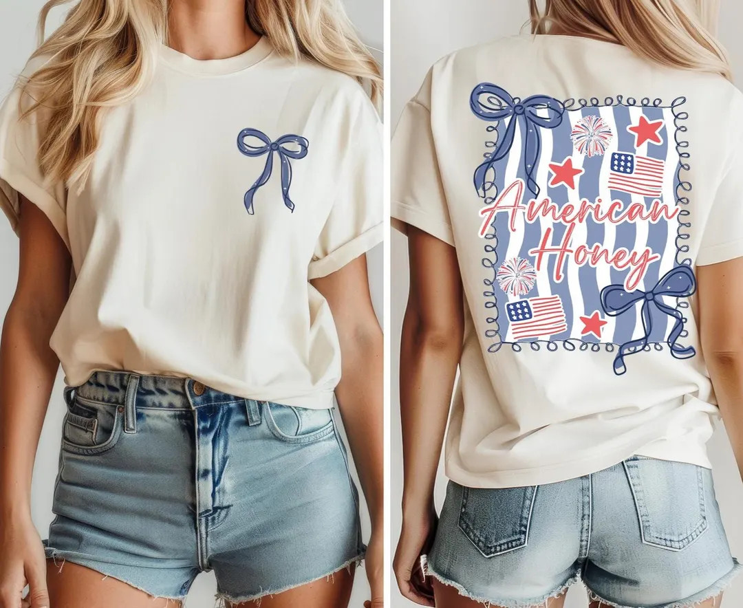 American Honey Coquette Shirt,4th of July Patriotic Shirt,american Tee,independence Day Shirt, Gi... | Etsy (US)