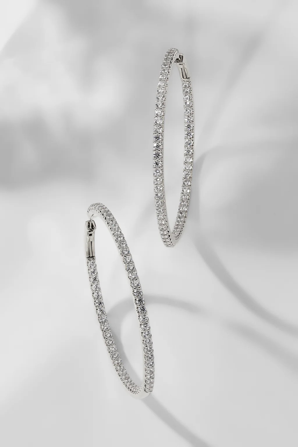 PERFECT HOOPS 2MM CZ X 50MM HOOP EARRINGS | NADRI