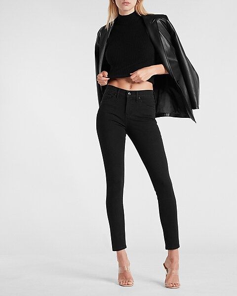 Mid Rise Black Extra Supersoft Skinny Jeans | Express
