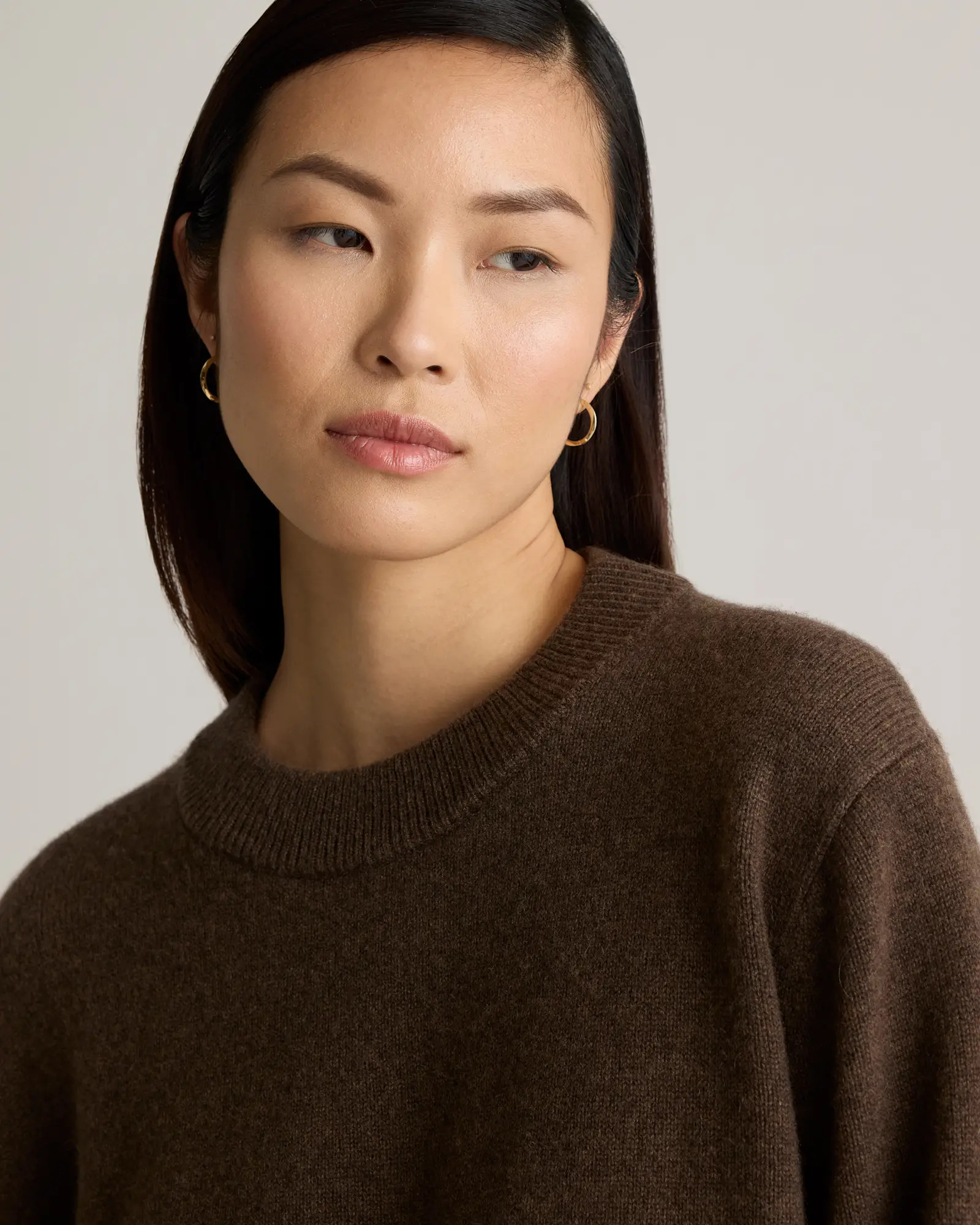 Mongolian Cashmere Oversized Crewneck Sweater in Brown | Quince