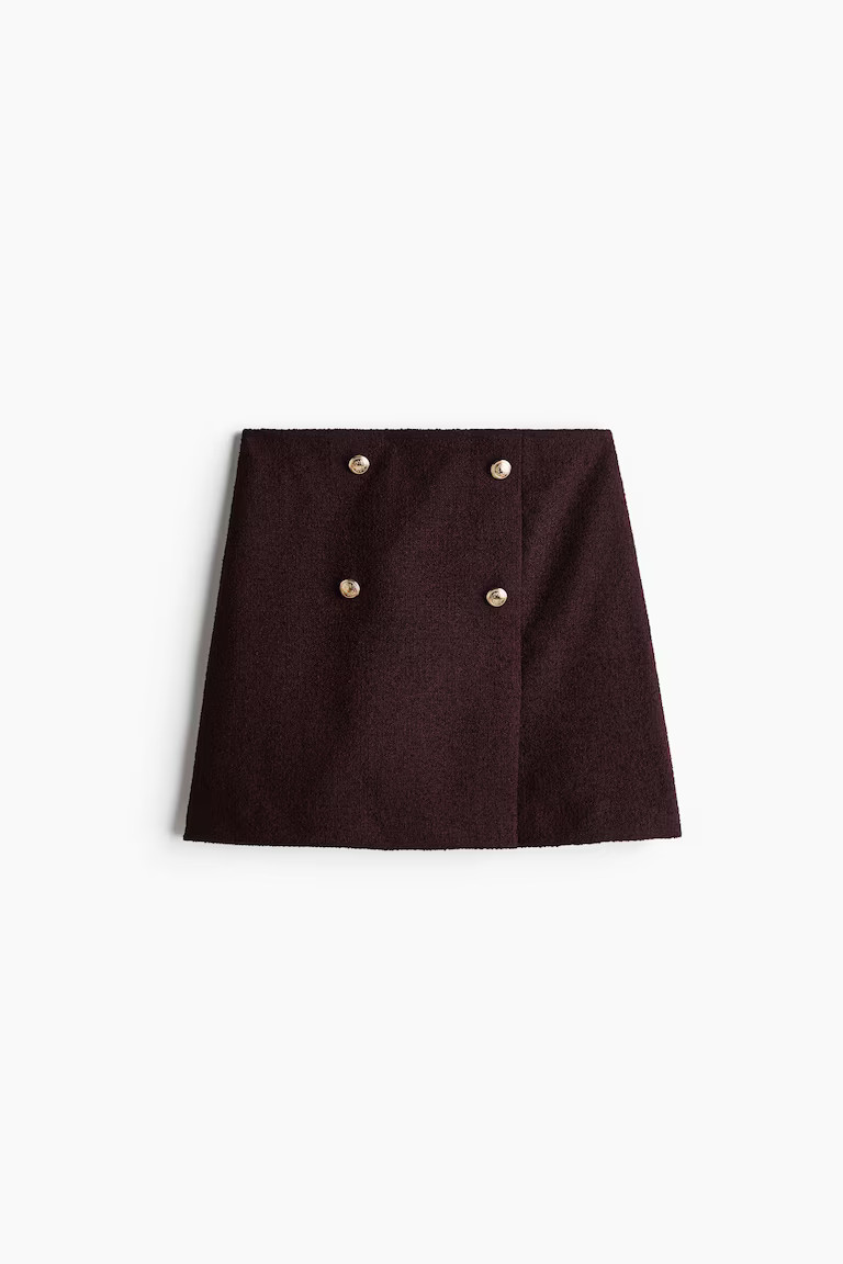 Button-front mini skirt | H&M (UK, MY, IN, SG, PH, TW, HK)