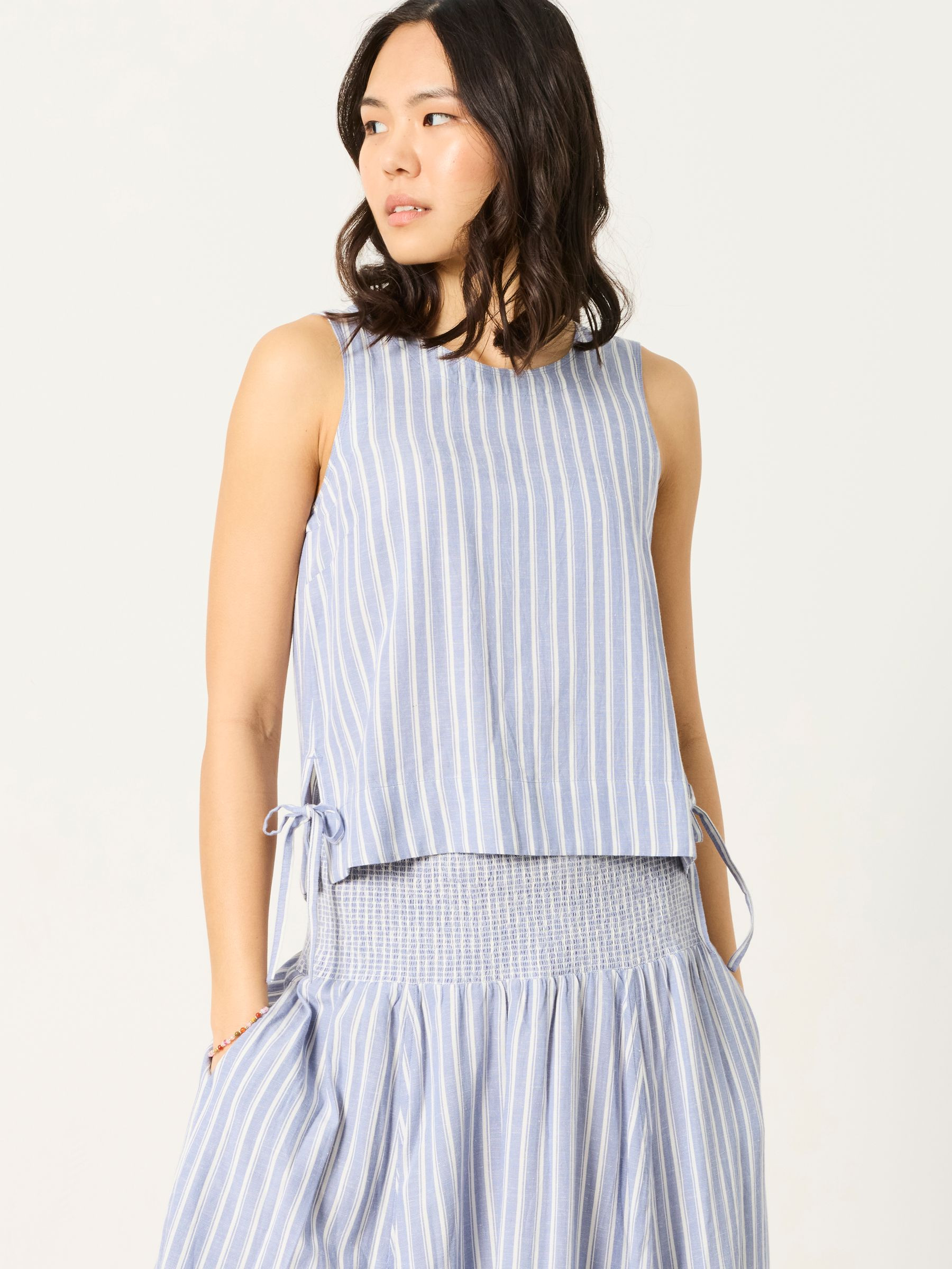 Dara Blue Stripe Blouse | Fat Face